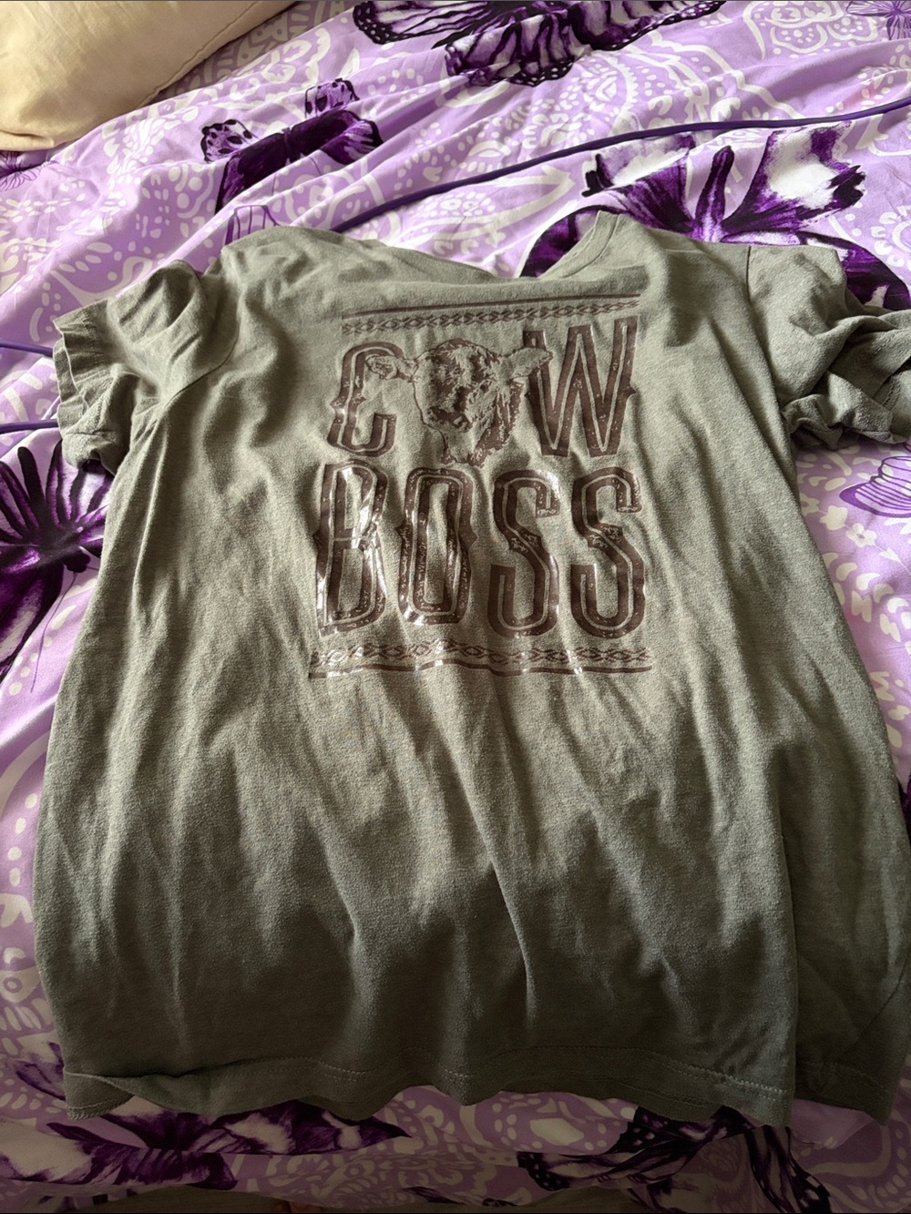 Cowboss Graphic Tee in Olive Green